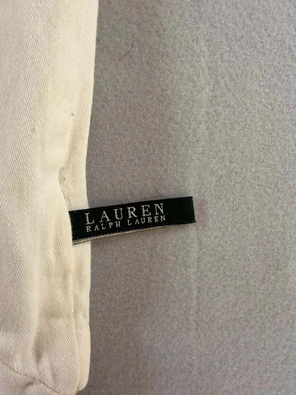 Ralph Lauren Square Decorative Pillow Cover with Striped Border button
